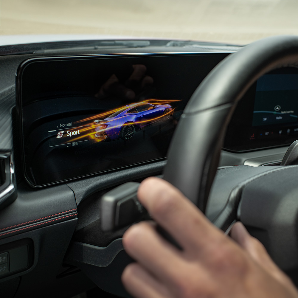 Pantalla de coche deportivo