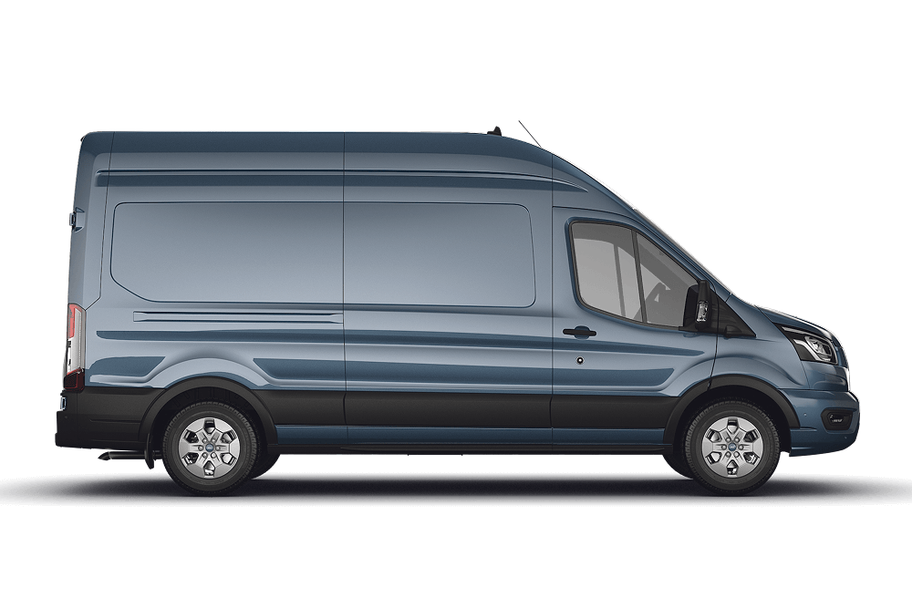 Vista de perfil lateral del Ford Transit